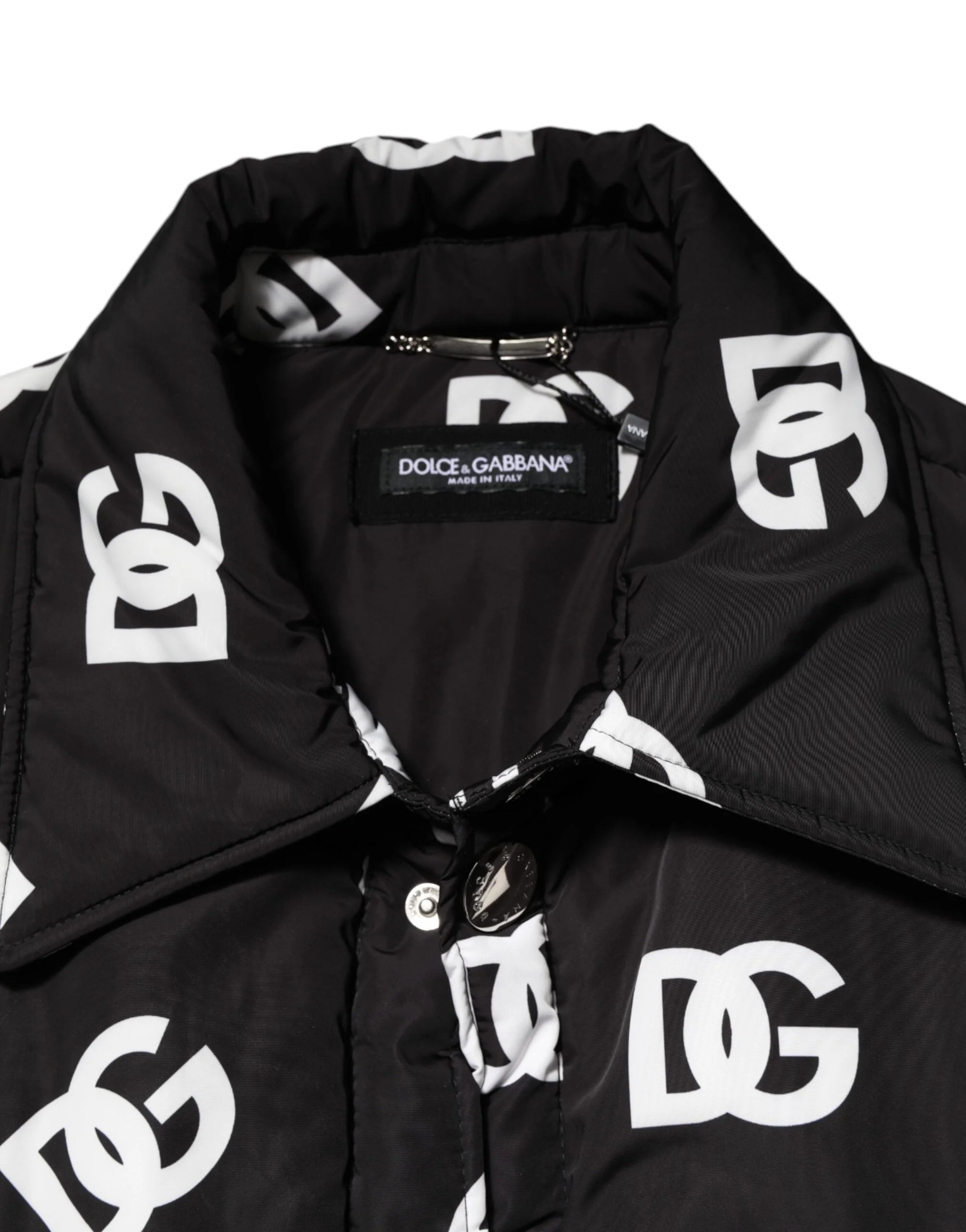 Dolce & Gabbana Black DG Monogram Nylon Windbreaker Jacket - Material: 100% Nylon / IT54 | XL - Windbreakers