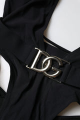 Dolce & Gabbana Black DG Nylon One-Piece Swimsuit Swimwear - IT1 | XS