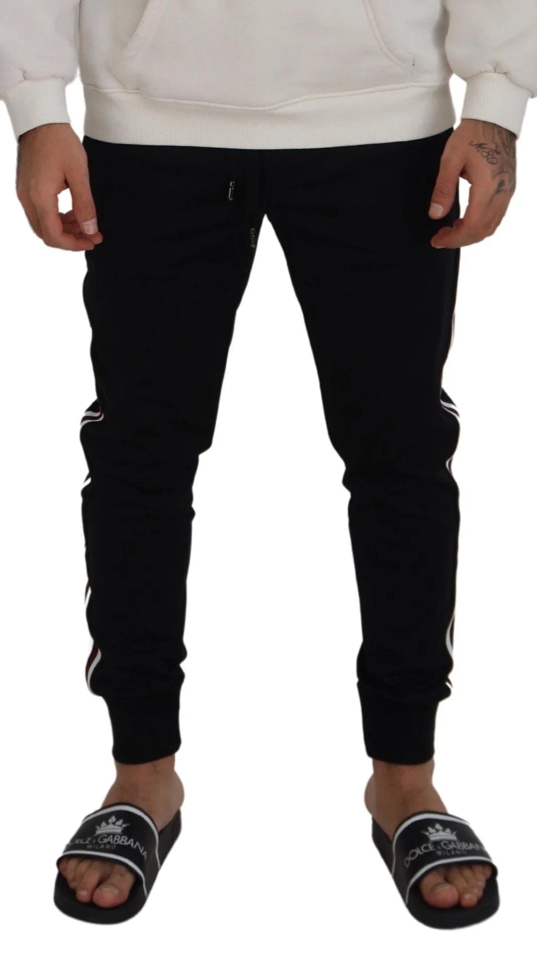 Dolce & Gabbana Black DG Print Mens Jogger Pants - IT46 | S - Joggers