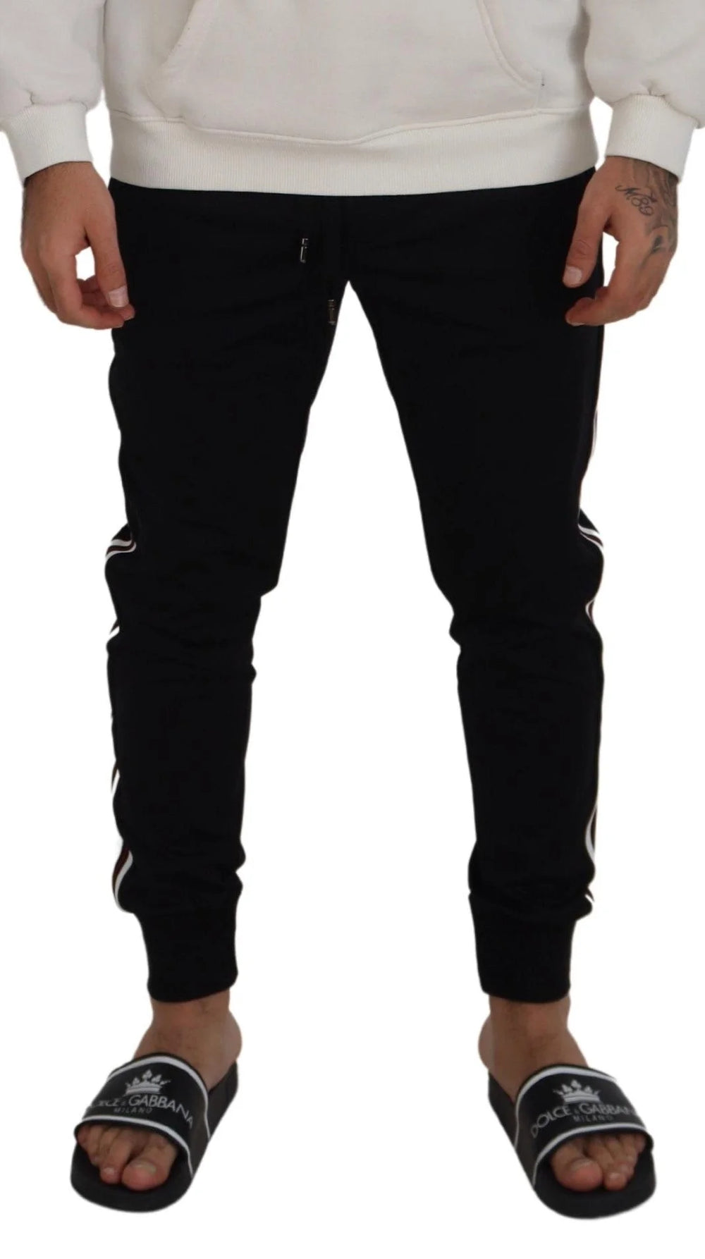 Dolce & Gabbana Black DG Print Mens Jogger Pants - IT46 | S - Joggers