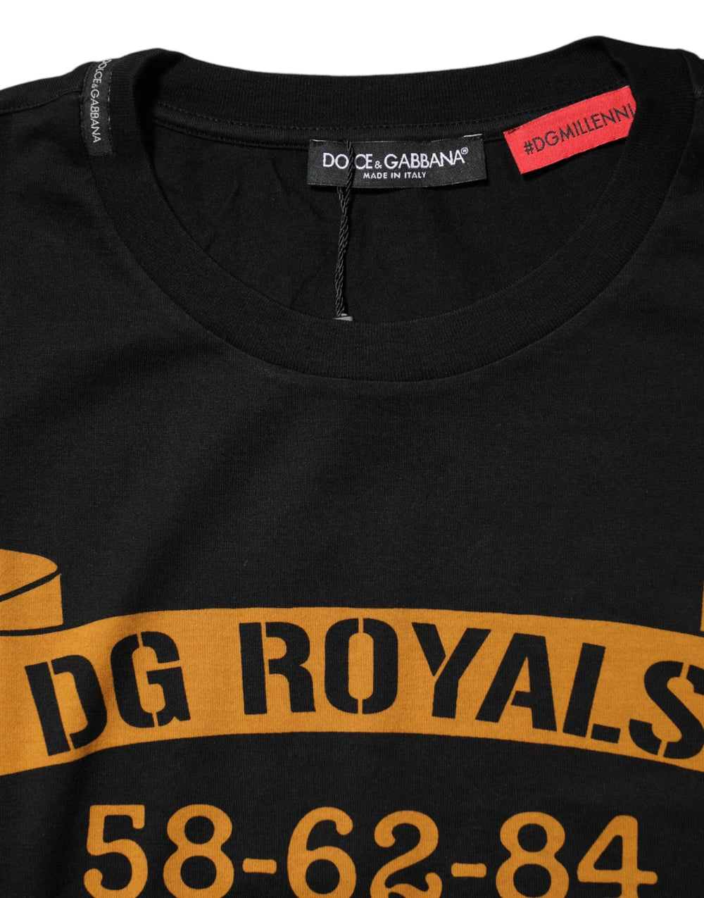 Dolce & Gabbana Black DG Royals Cotton Crew Neck T-shirt - T-Shirts