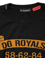 Dolce & Gabbana Black DG Royals Cotton Crew Neck T-shirt - T-Shirts