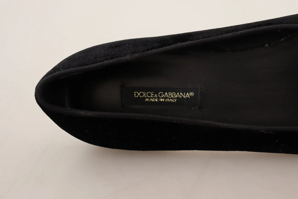 Dolce & Gabbana Black DG Sacred Heart Patch Slip On Flat Shoes - EU35/US4.5 - Flats