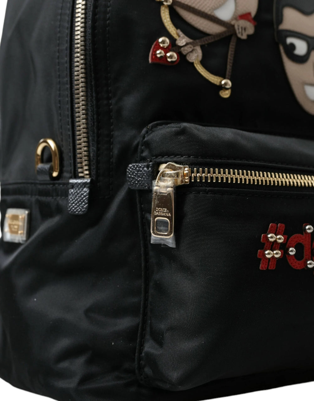 Dolce & Gabbana Black #DGFAMILY Embellished Backpack VULCANO Bag - Backpacks