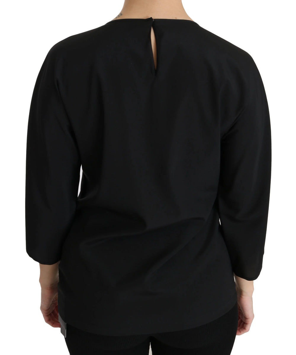 Dolce & Gabbana Black #dgfamily Top T-shirt Silk Blouse - Blouses