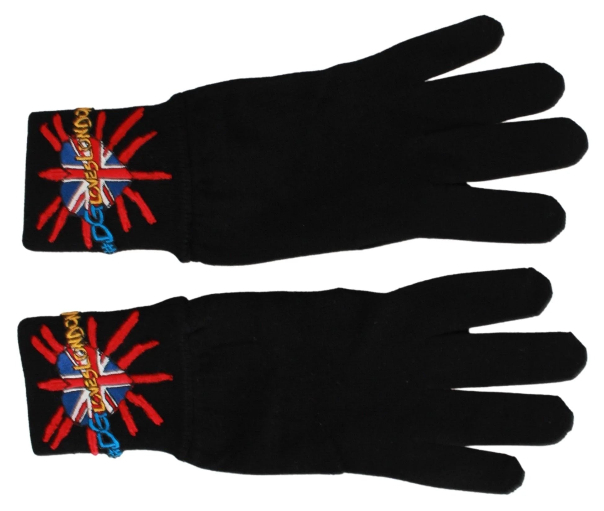 Dolce & Gabbana Black #DGLovesLondon Embroidered Wool Gloves - Gloves & Mittens