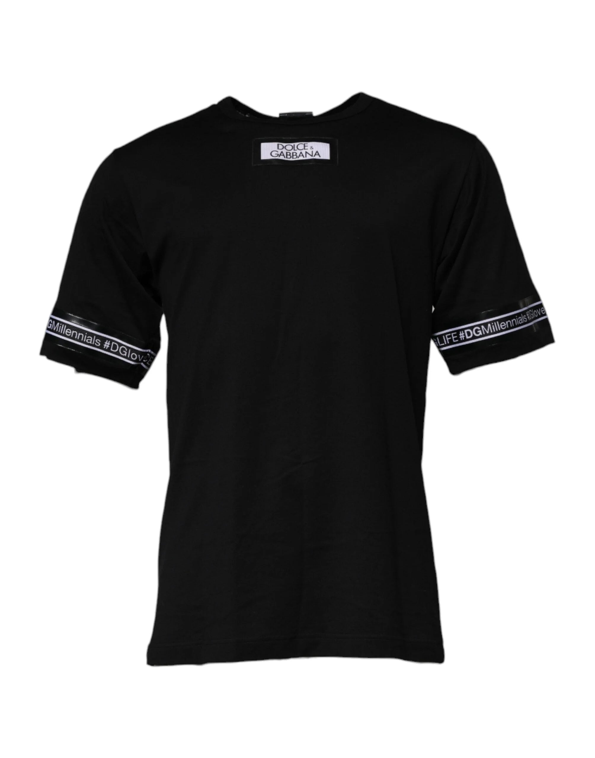 Dolce & Gabbana Black #DGMILLENNIALS Cotton Crew Neck T-shirt - IT44 | XS - T-Shirts