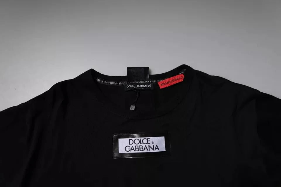 Dolce & Gabbana Black #DGMILLENNIALS Cotton Crew Neck T-shirt - IT44 | XS - T-Shirts