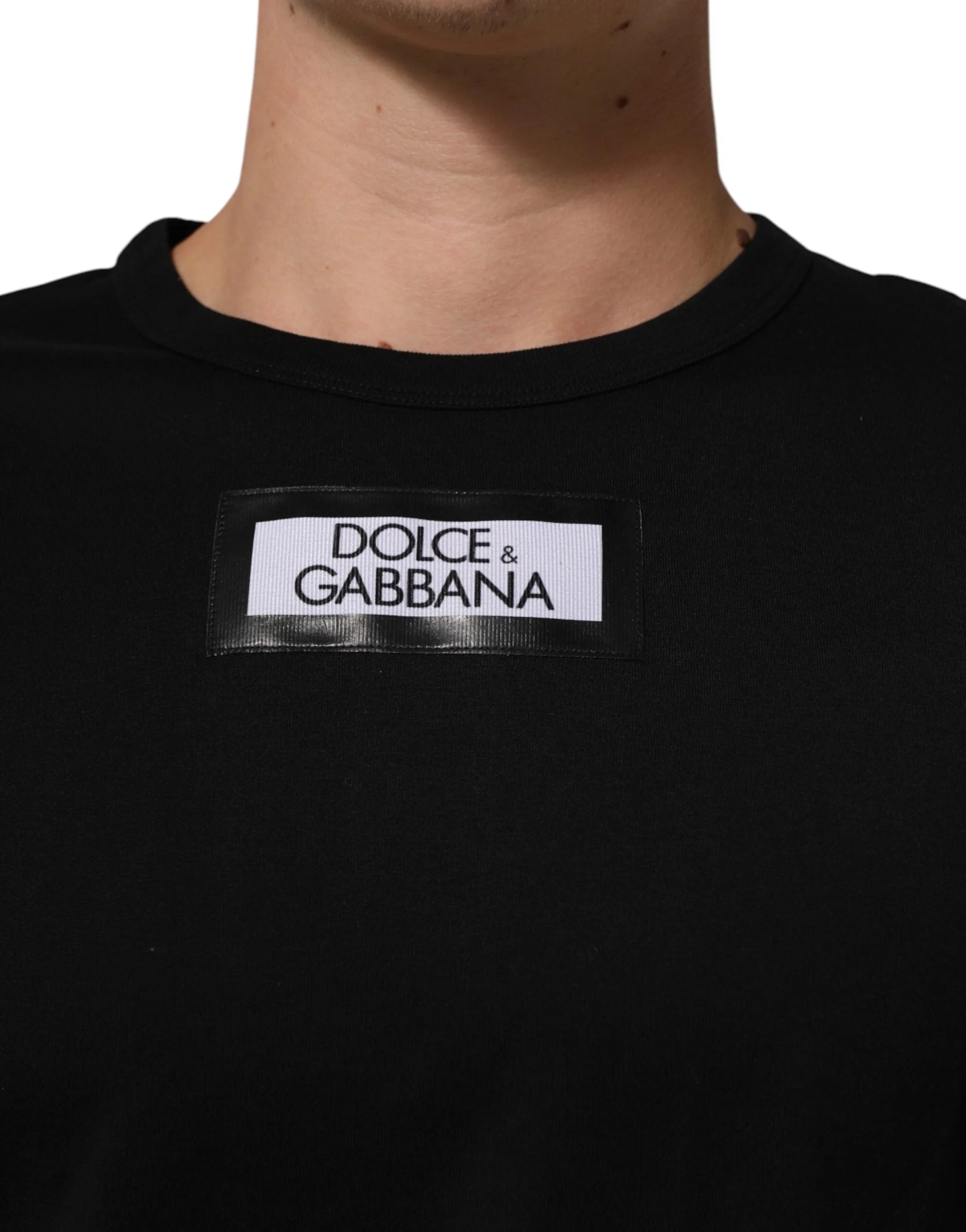 Dolce & Gabbana Black DGRoyals Cotton Men Crew Neck IT T-shirt - IT44 | XS - T-Shirts