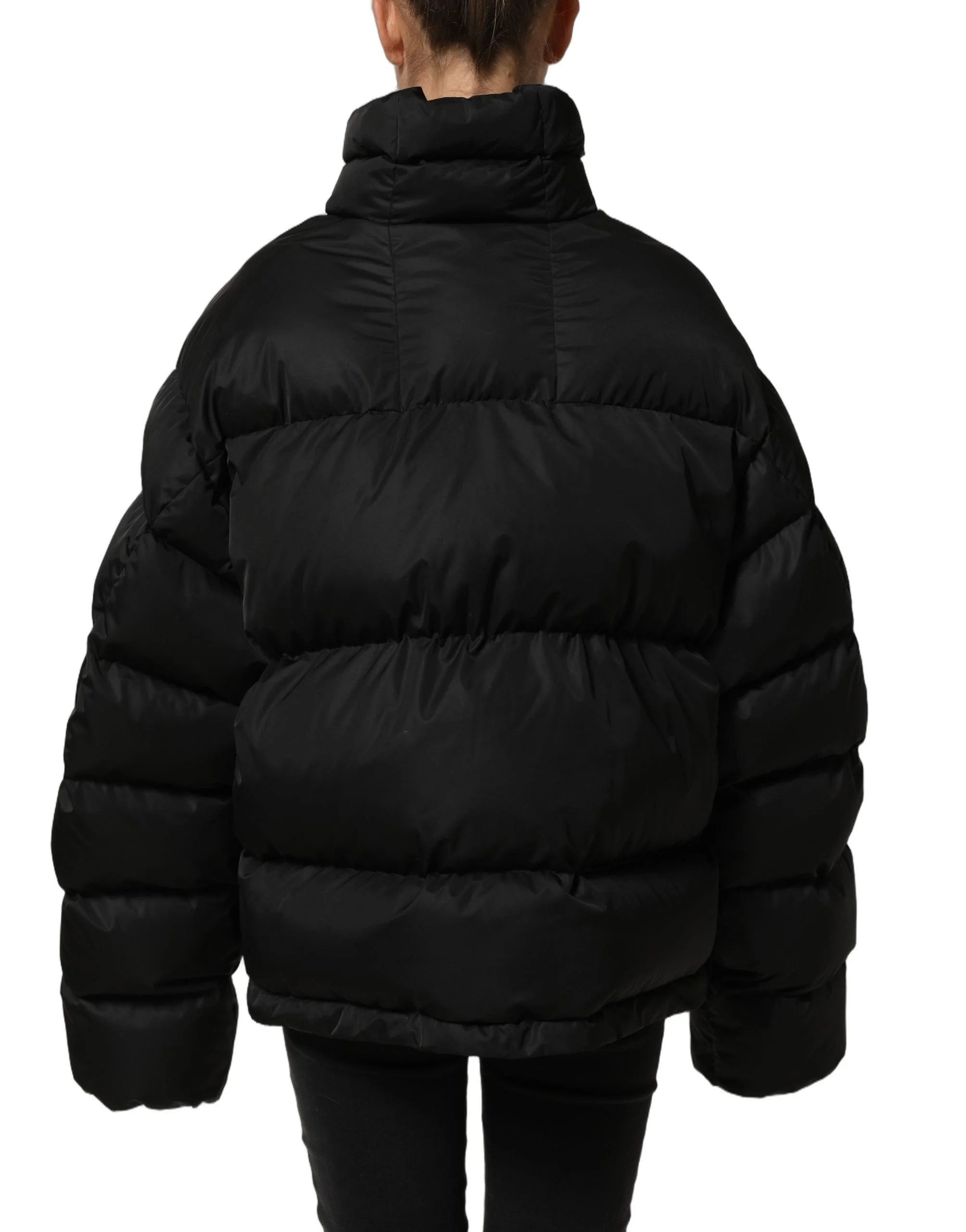 Dolce & Gabbana Black DGVIB3 Embroidered Padded Puffer Jacket - IT40|S