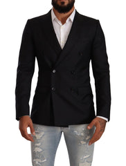 Dolce & Gabbana Black Dotted Double Breasted MARTINI Jacket - IT46 | S - Sport Jackets