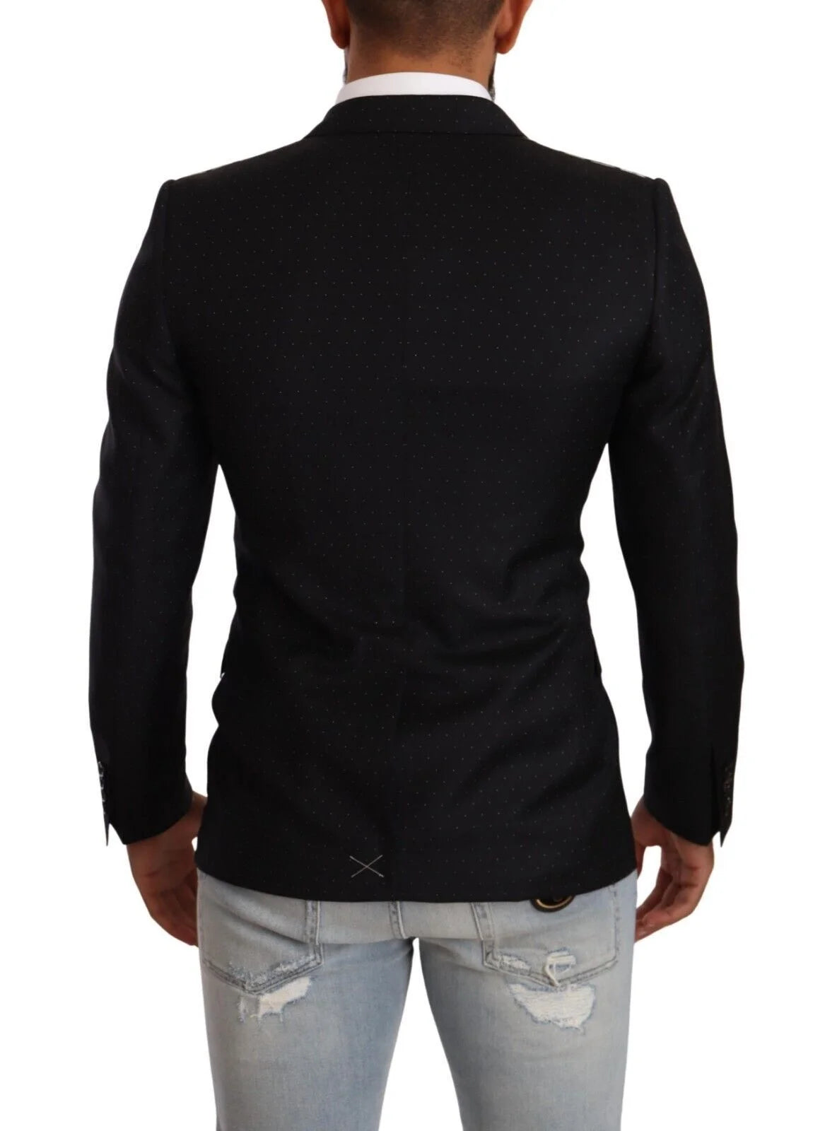 Dolce & Gabbana Black Dotted Double Breasted MARTINI Jacket - IT46 | S - Sport Jackets