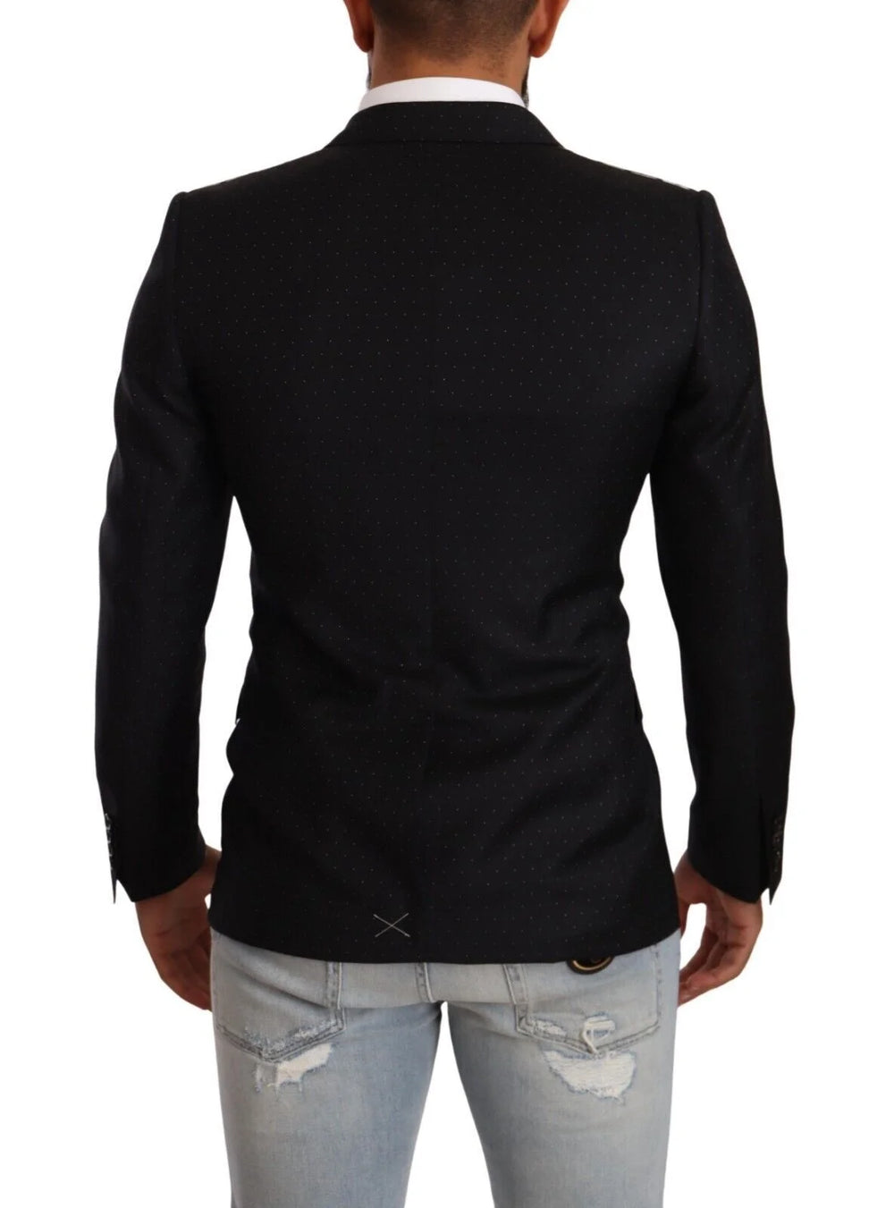 Dolce & Gabbana Black Dotted Double Breasted MARTINI Jacket - IT46 | S - Sport Jackets