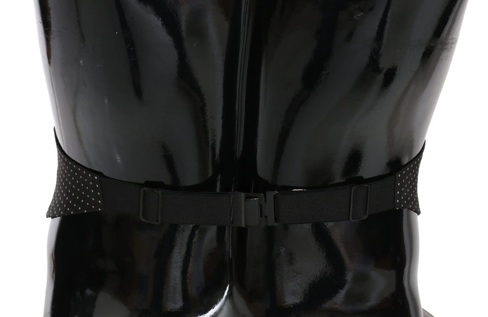Dolce & Gabbana Black Dotted Waist Belt Silk Cummerbund - Suspenders