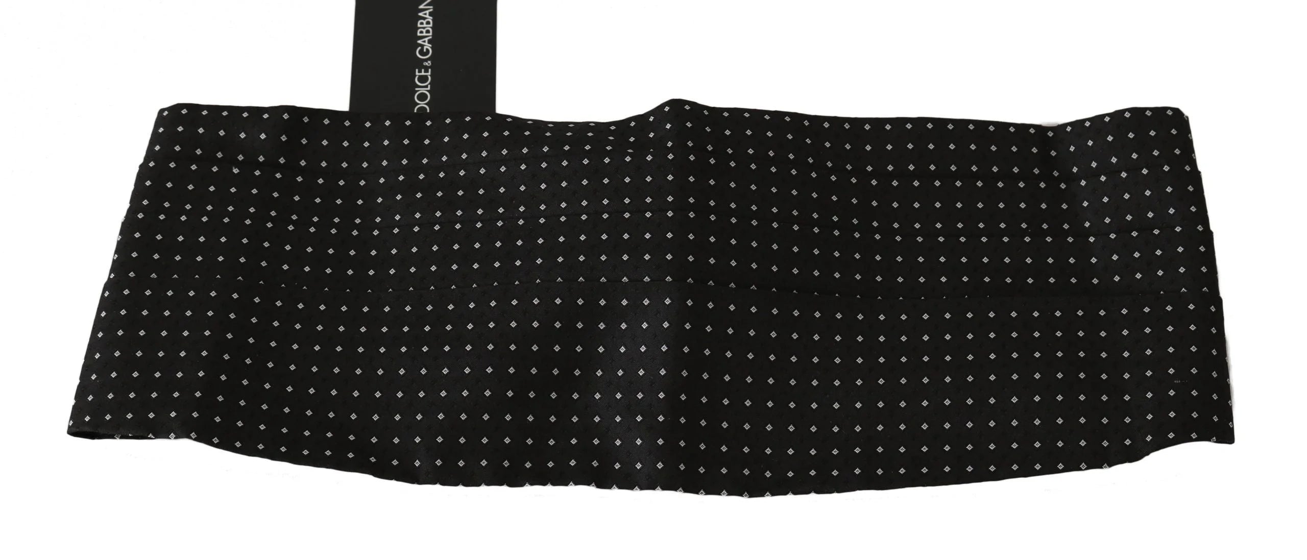 Dolce & Gabbana Black Dotted Waist Belt Silk Cummerbund - Suspenders