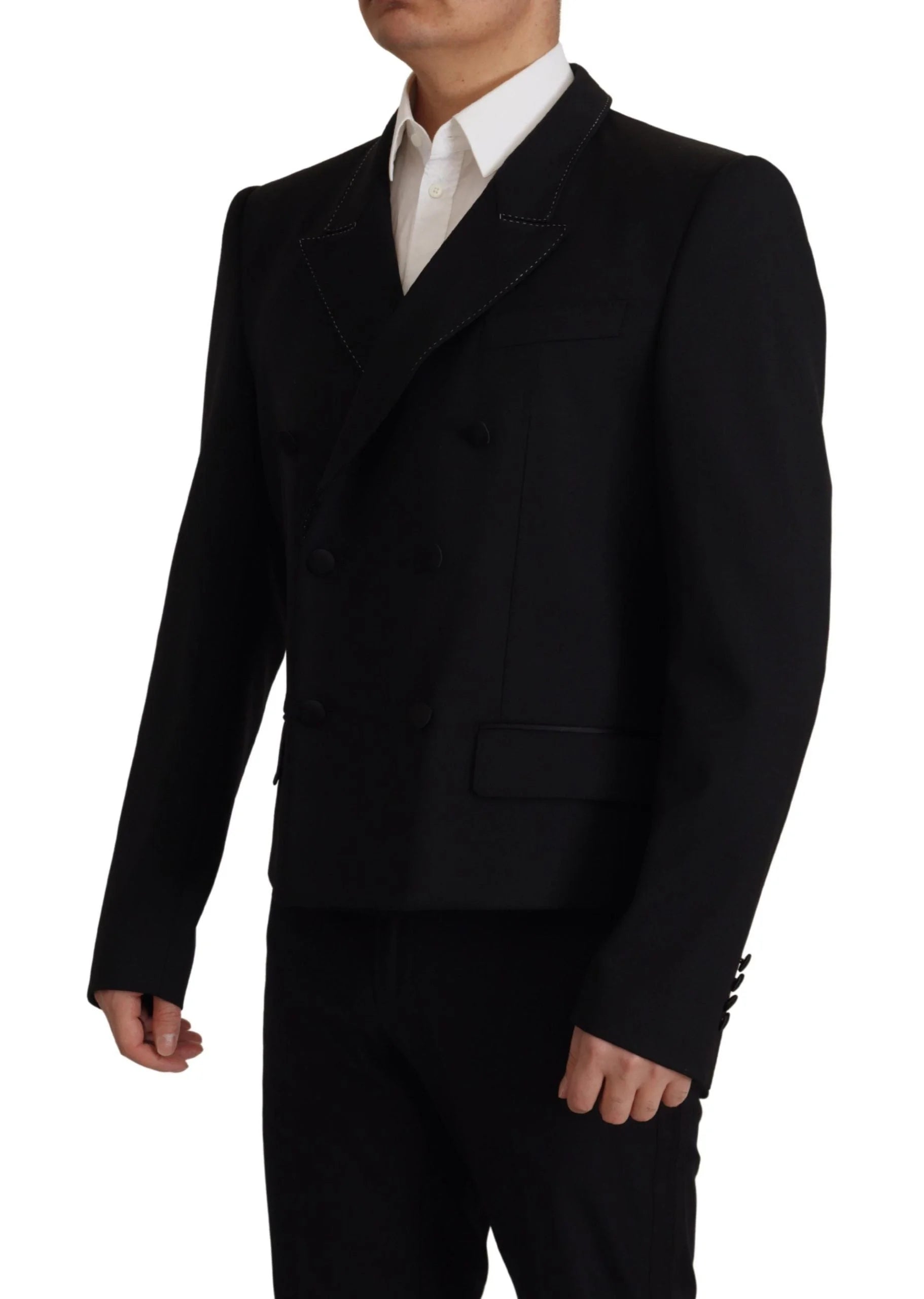 Dolce & Gabbana Black Double Breasted Coat Blazer Jacket - IT48 | M - Sport Jackets