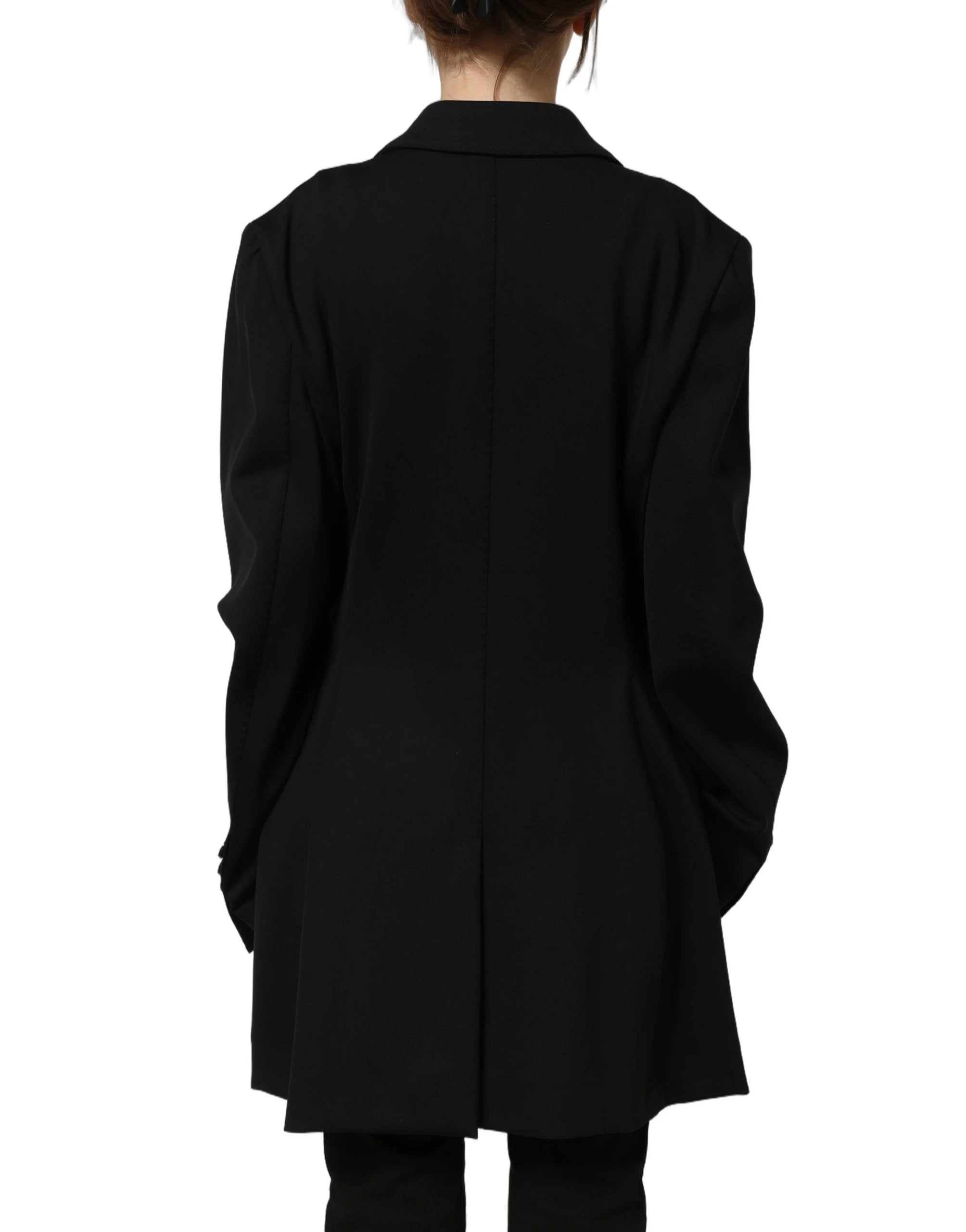 Dolce & Gabbana Black Double Breasted Crepe Blazer Jacket - IT44 | L