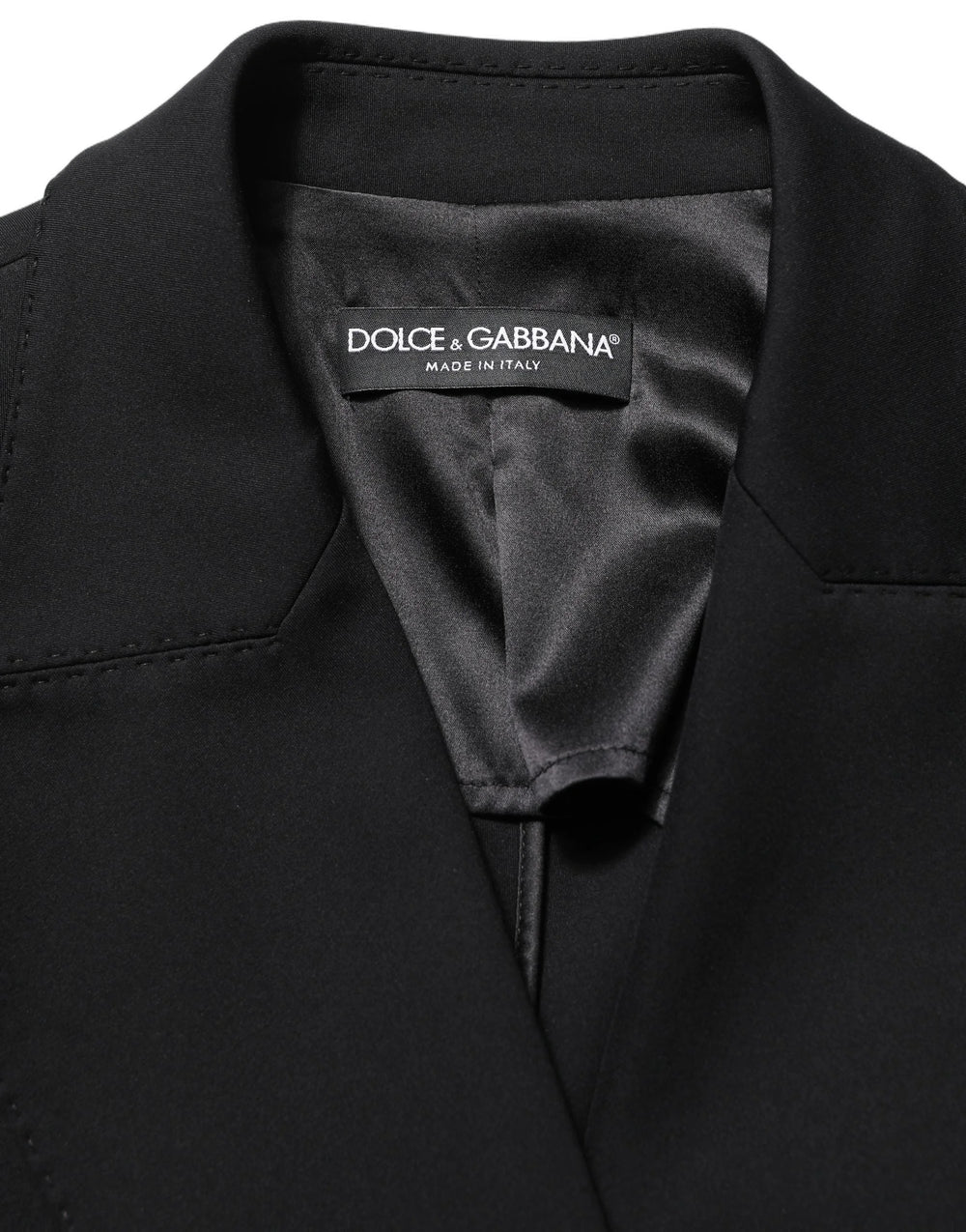 Dolce & Gabbana Black Double Breasted Crepe Blazer Jacket - IT44 | L