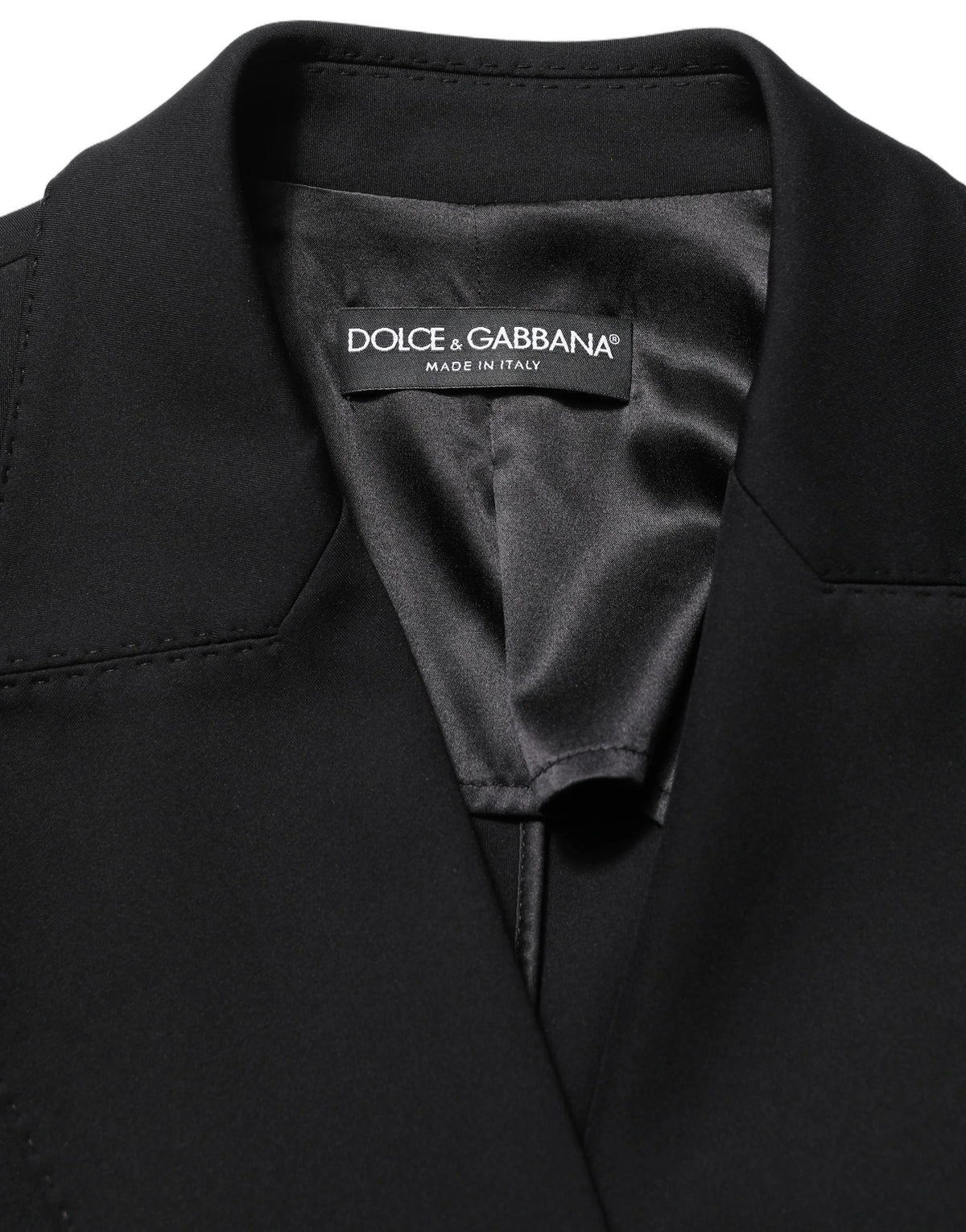 Dolce & Gabbana Black Double Breasted Crepe Blazer Jacket - IT44 | L