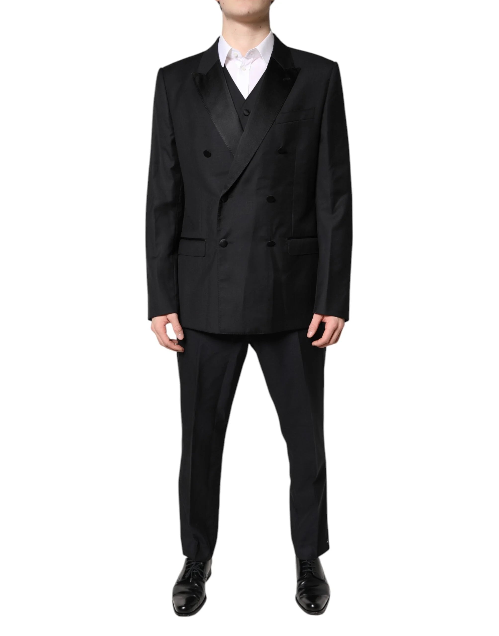 Dolce & Gabbana Black Double Breasted Formal 3 Piece Suit - IT52 | XL - Suits