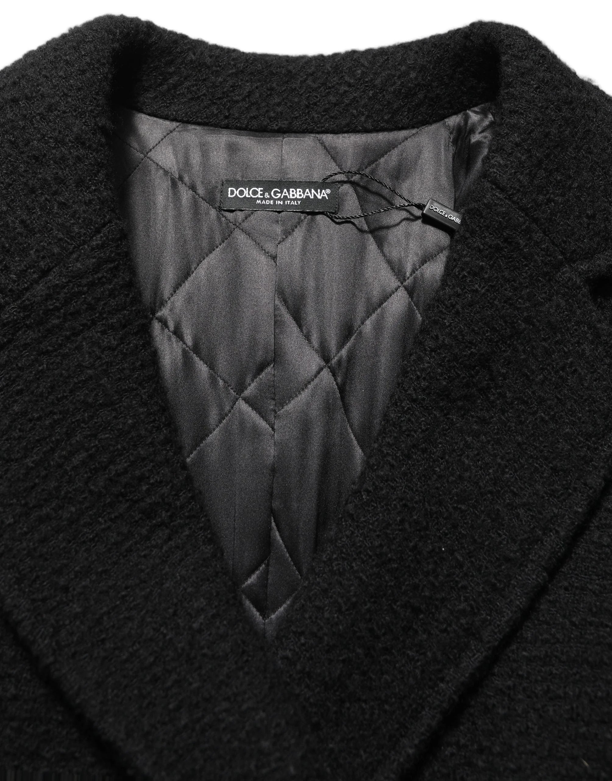 Dolce & Gabbana Black Double Breasted Men Trench Coat Jacket - IT40|S