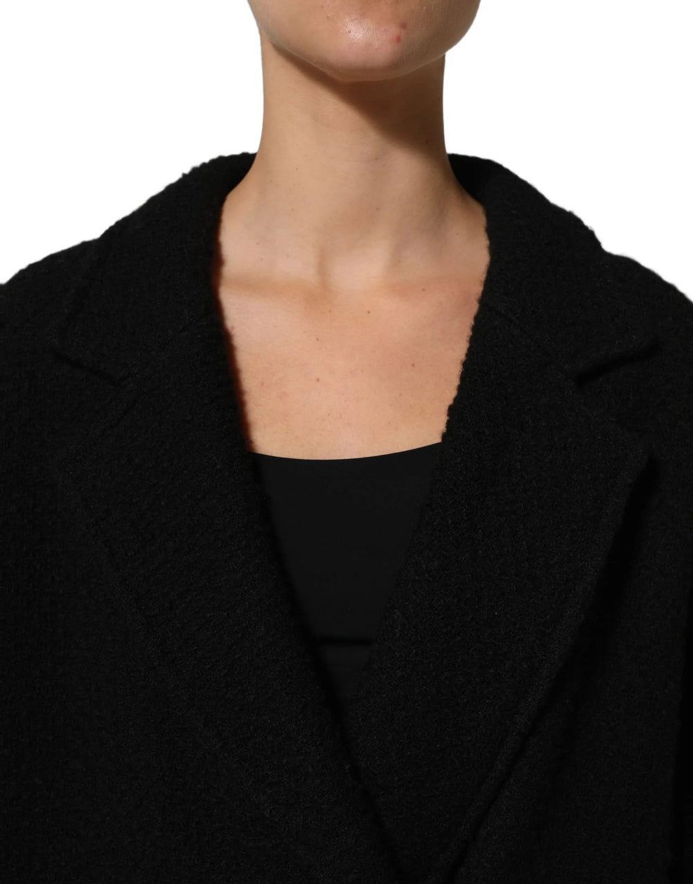 Dolce & Gabbana Black Double Breasted Men Trench Coat Jacket - IT40|S