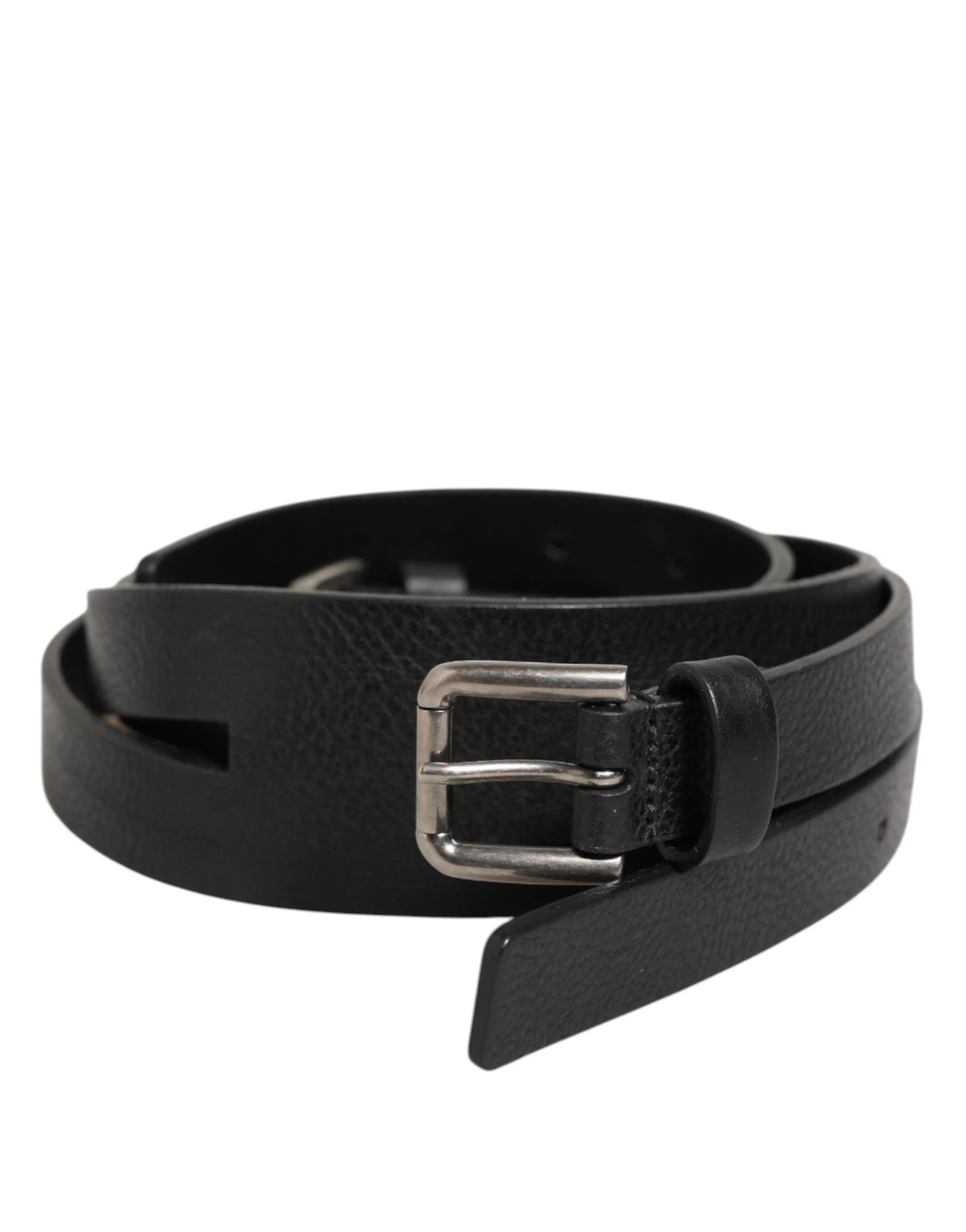 Dolce & Gabbana Black Double Strap Leather Gold Buckle Belt - 90 cm / 36 Inches - Belts