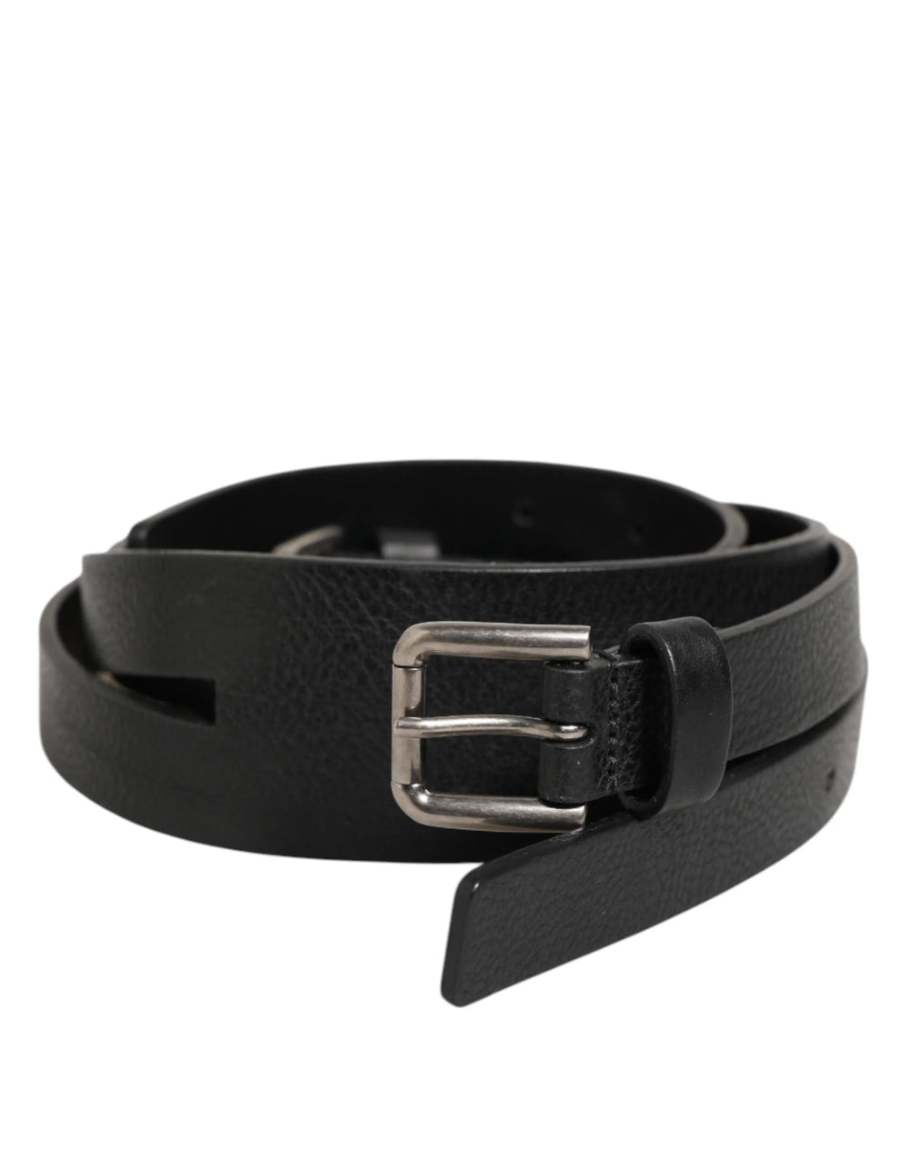 Dolce & Gabbana Black Double Strap Leather Gold Buckle Belt - 90 cm / 36 Inches - Belts