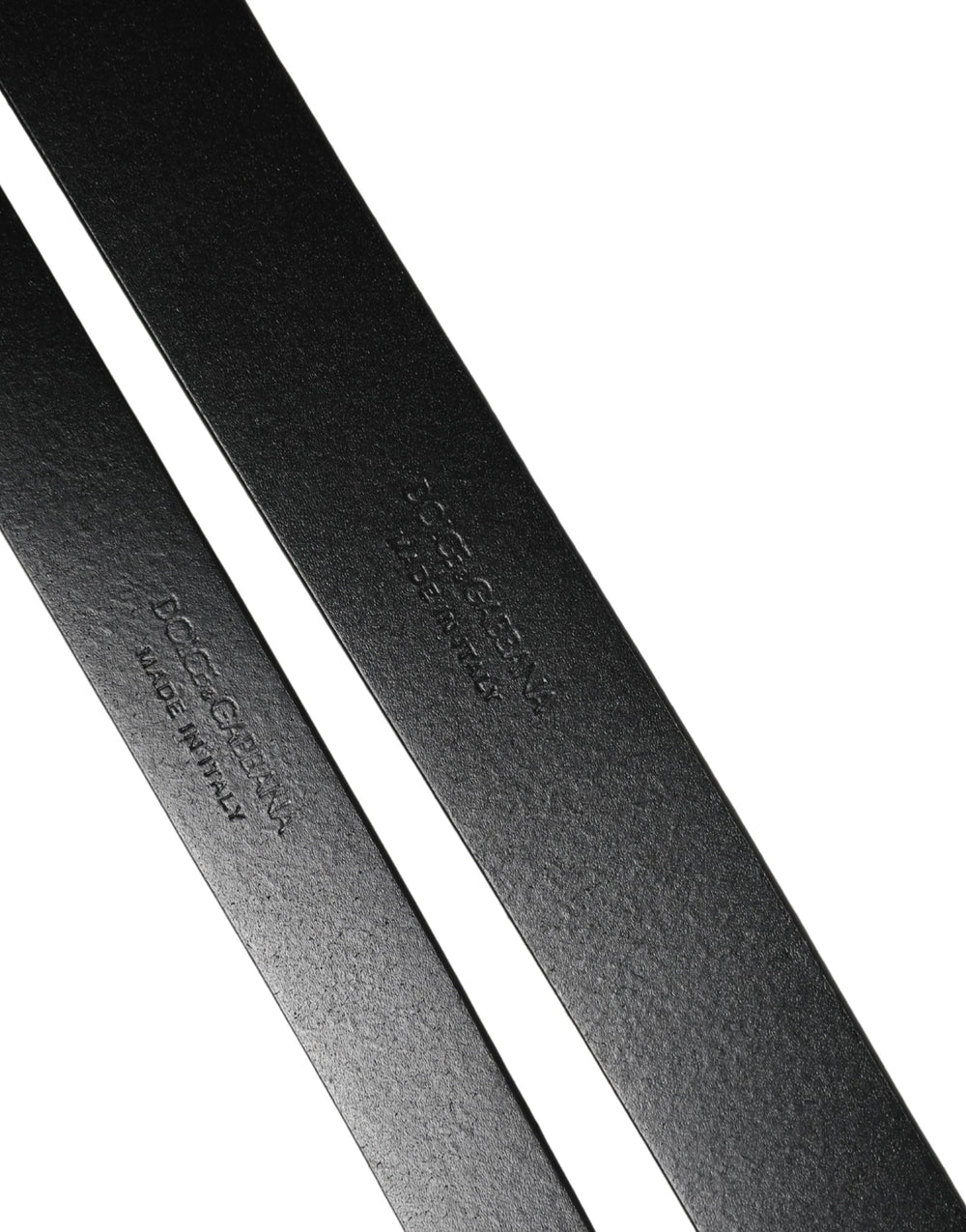 Dolce & Gabbana Black Double Strap Leather Silver Buckle Belt - 90 cm / 36 Inches