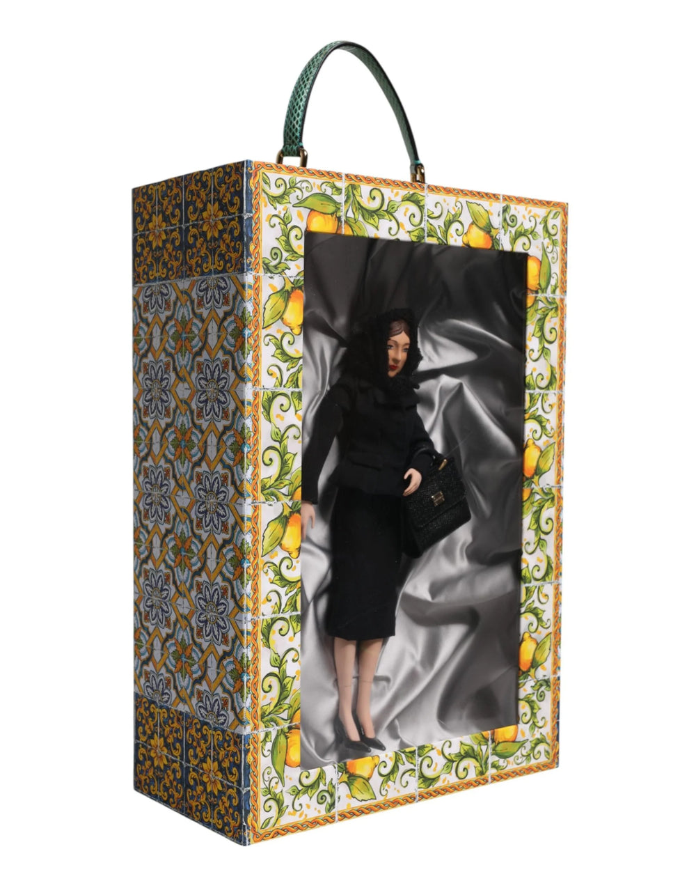 Dolce & Gabbana Black Dress Ceramic Porcelain Fashion Leather Sicily Dolls - Dollhouse Accessories