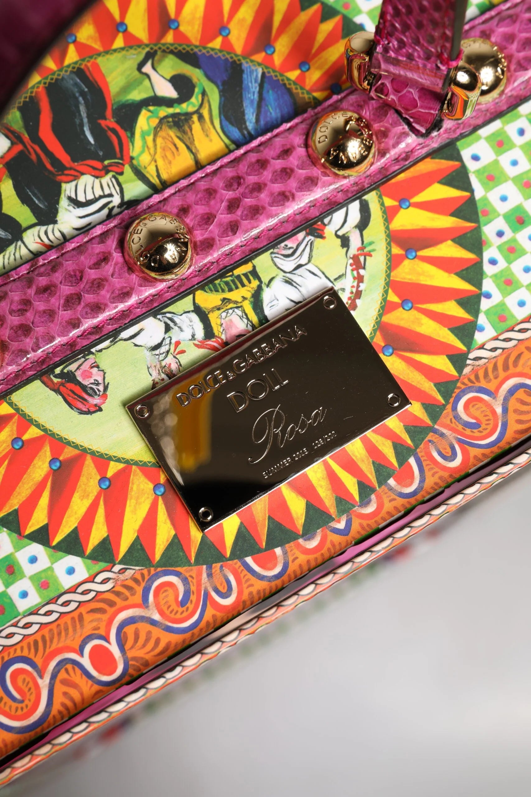 Dolce & Gabbana Black Dress Ceramic Porcelain Fashion Leather Sicily Dolls - Baguette Handbags