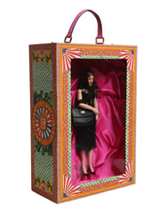Dolce & Gabbana Black Dress Ceramic Porcelain Fashion Leather Sicily Dolls - Baguette Handbags