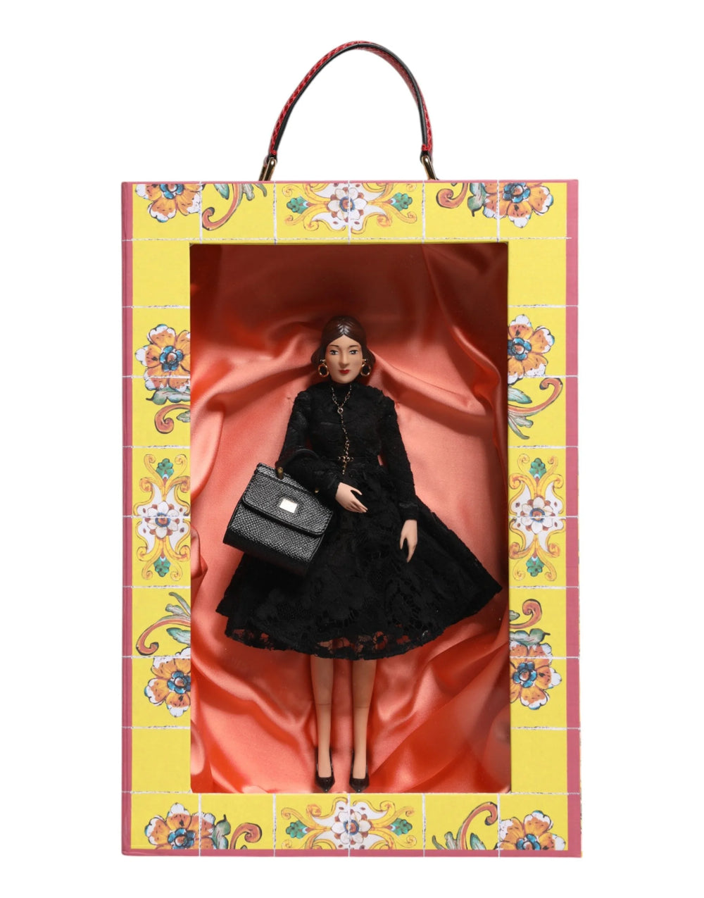 Dolce & Gabbana Black Dress Ceramic Porcelain Fashion Leather Sicily Dolls - Dollhouse Accessories