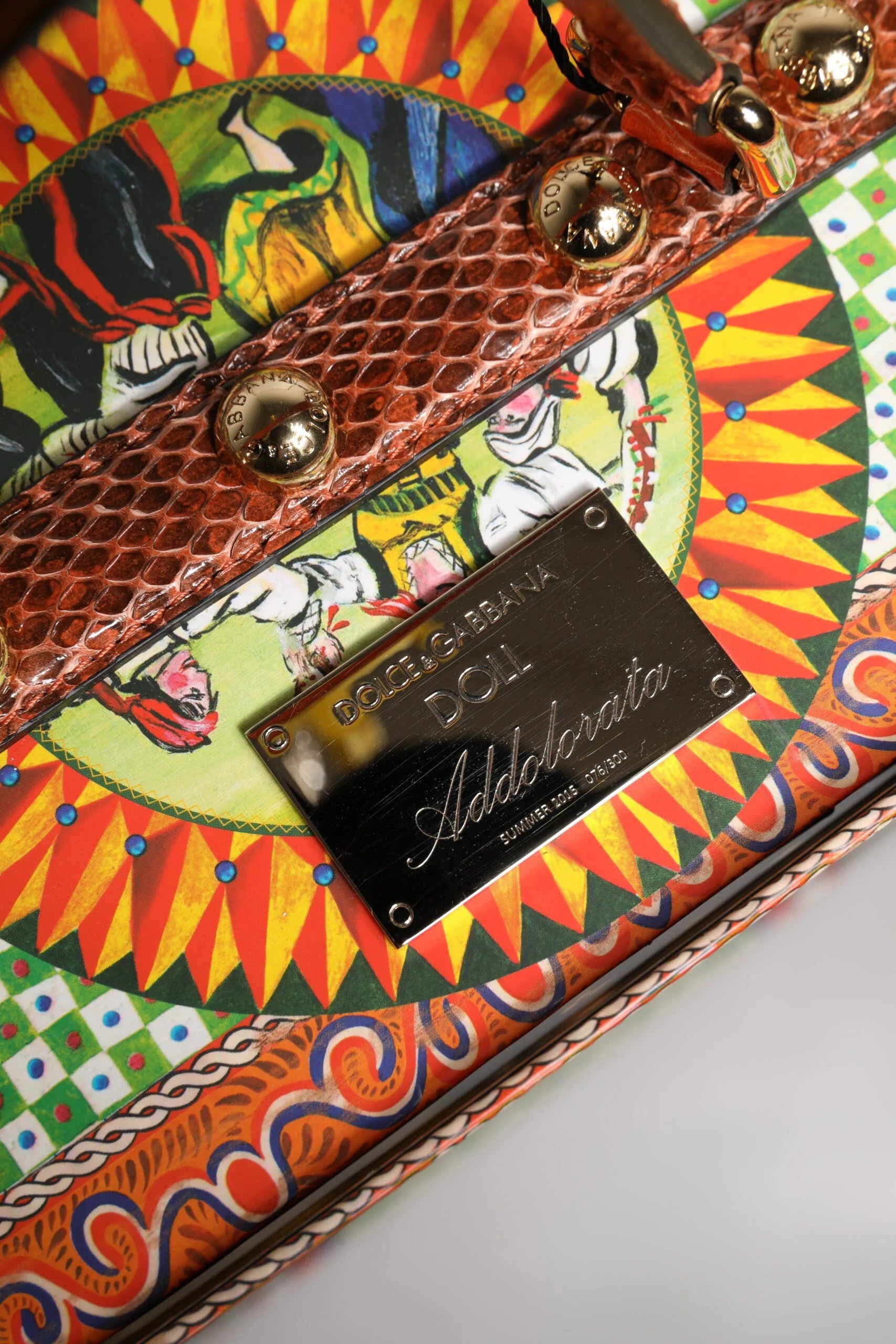 Dolce & Gabbana Black Dress Ceramic Porcelain Fashion Leather Sicily Dolls - Baguette Handbags