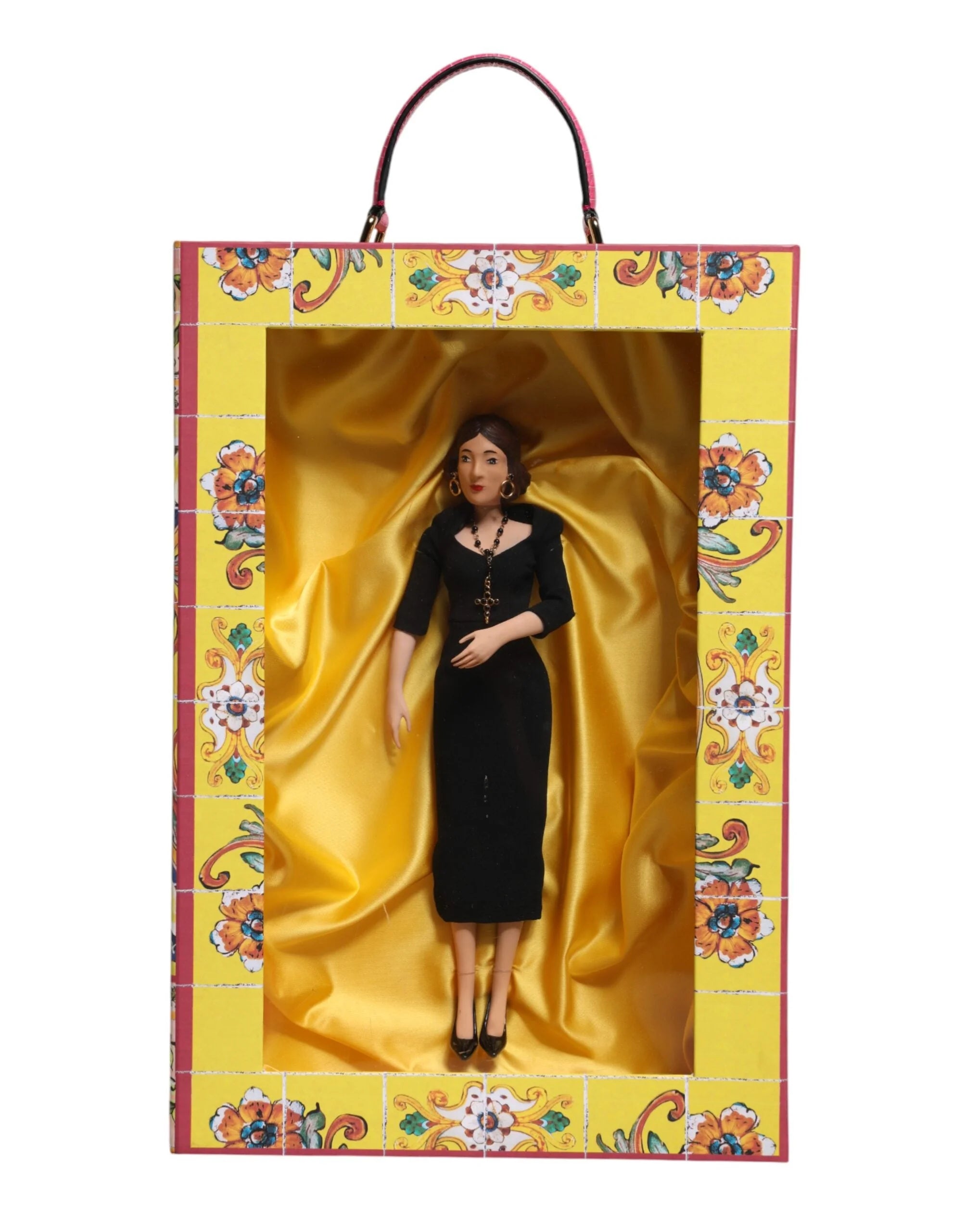 Dolce & Gabbana Black Dress Ceramic Porcelain Fashion Leather Sicily Dolls - Dollhouse Accessories