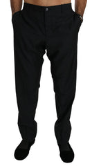 Dolce & Gabbana Black Dress Formal Trouser Men Wool Pants - IT56 | XXL - Trousers