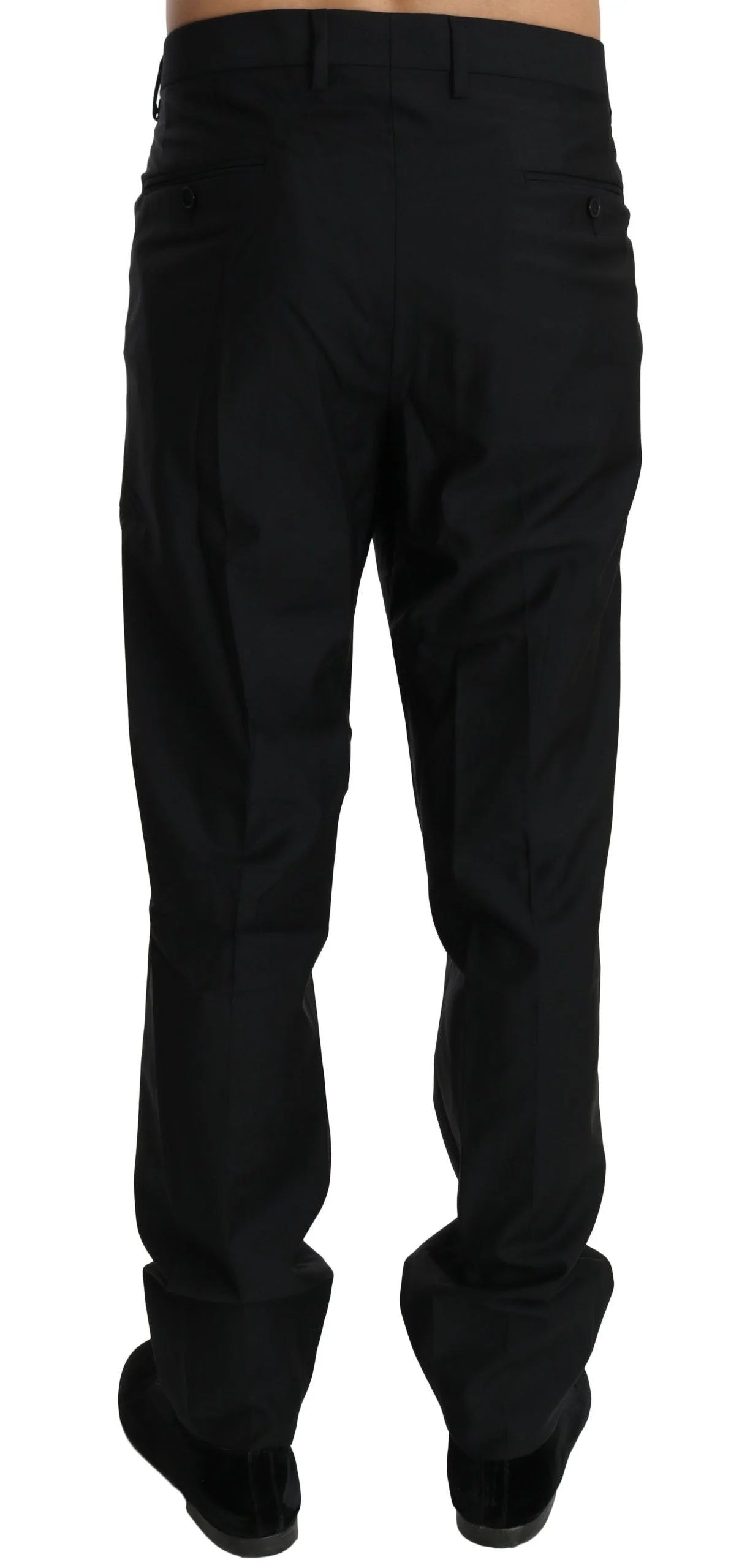 Dolce & Gabbana Black Dress Formal Trouser Men Wool Pants - IT56 | XXL - Trousers