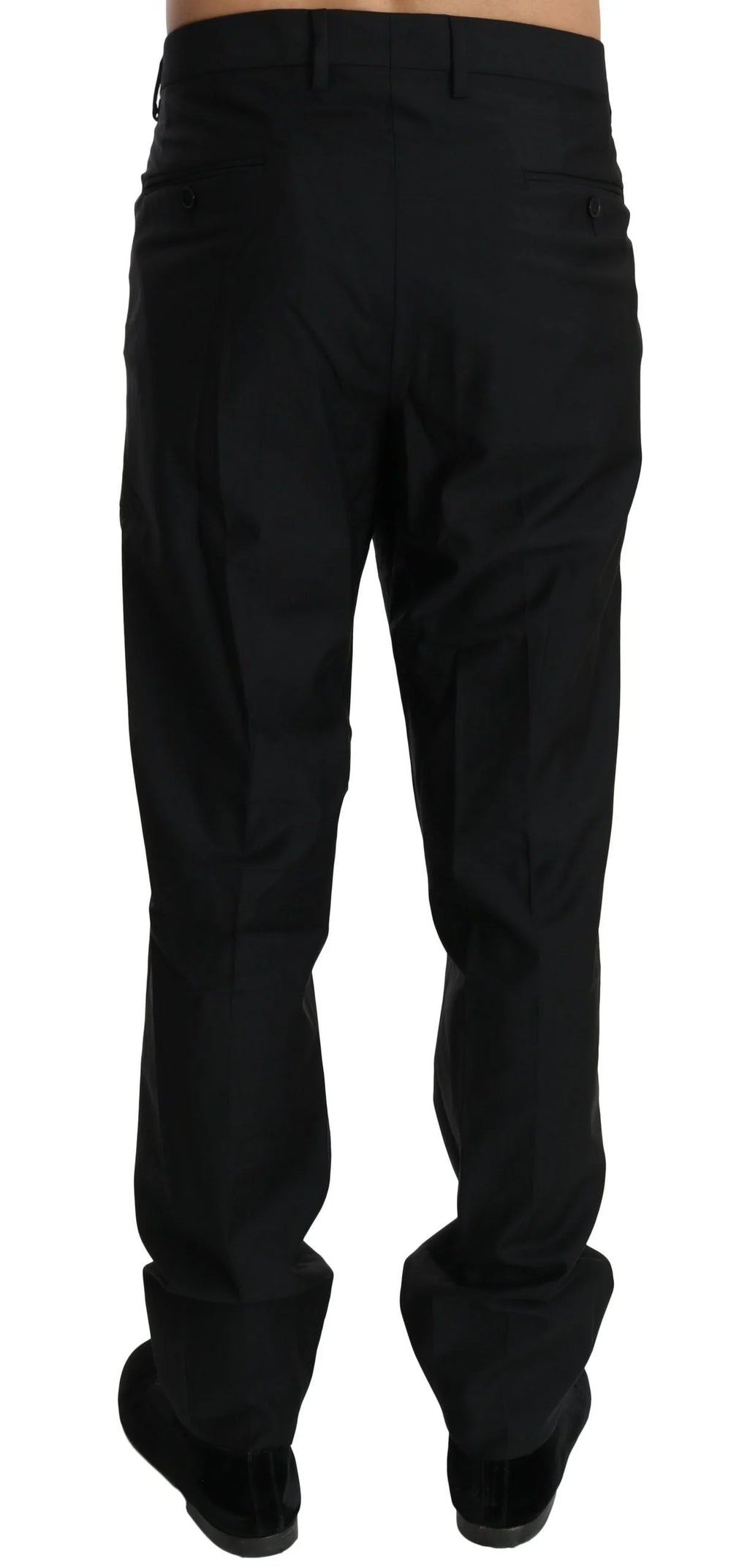 Dolce & Gabbana Black Dress Formal Trouser Men Wool Pants - IT56 | XXL - Trousers