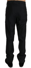 Dolce & Gabbana Black Dress Formal Trouser Men Wool Pants - IT56 | XXL - Trousers