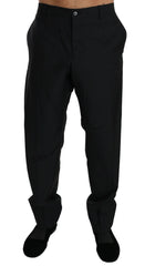 Dolce & Gabbana Black Dress Formal Trouser Men Wool Pants - IT56 | XXL - Trousers