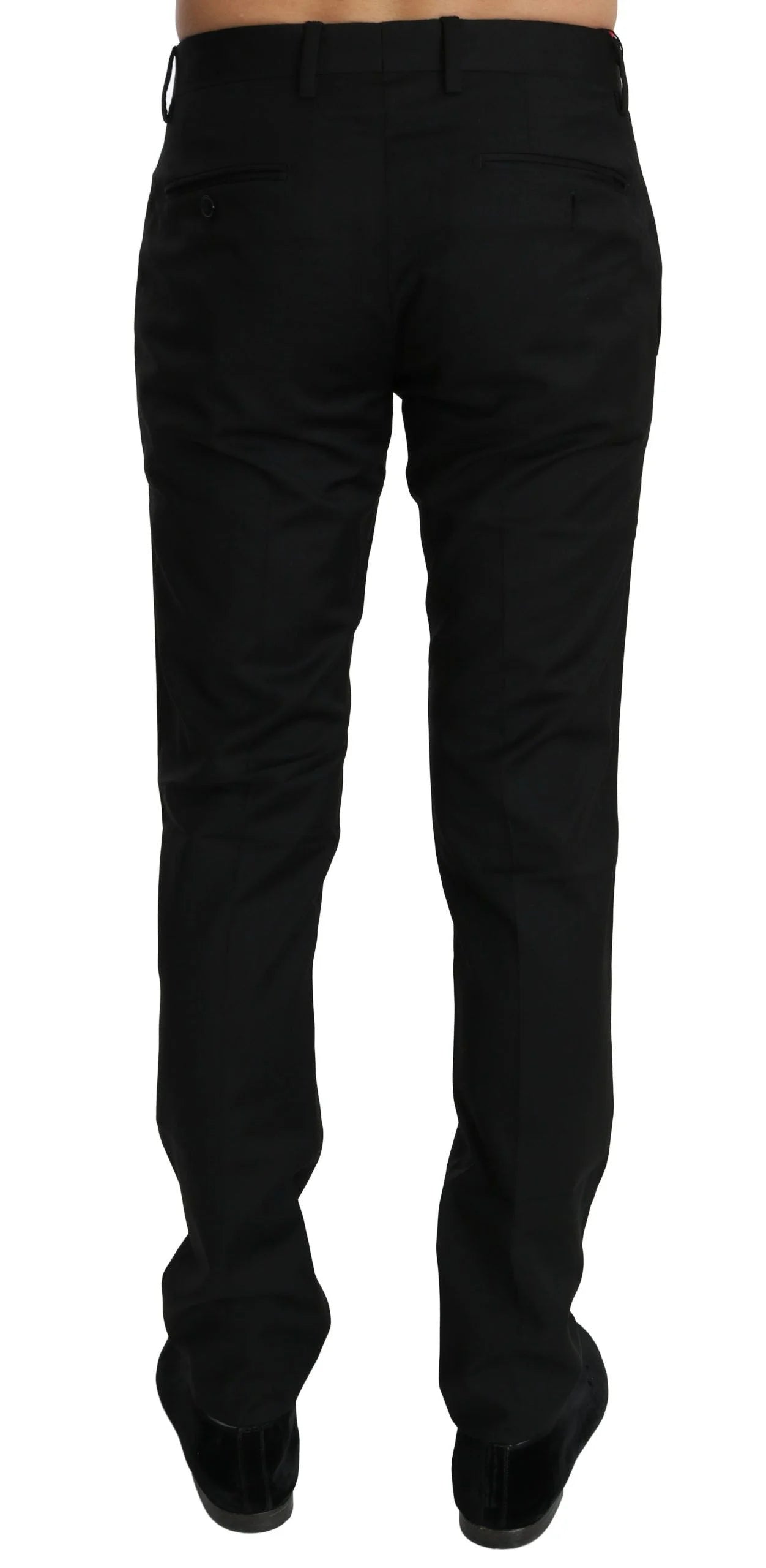 Dolce & Gabbana Black Dress Formal Trouser Mens Wool Pants - IT44 | XS - Trousers