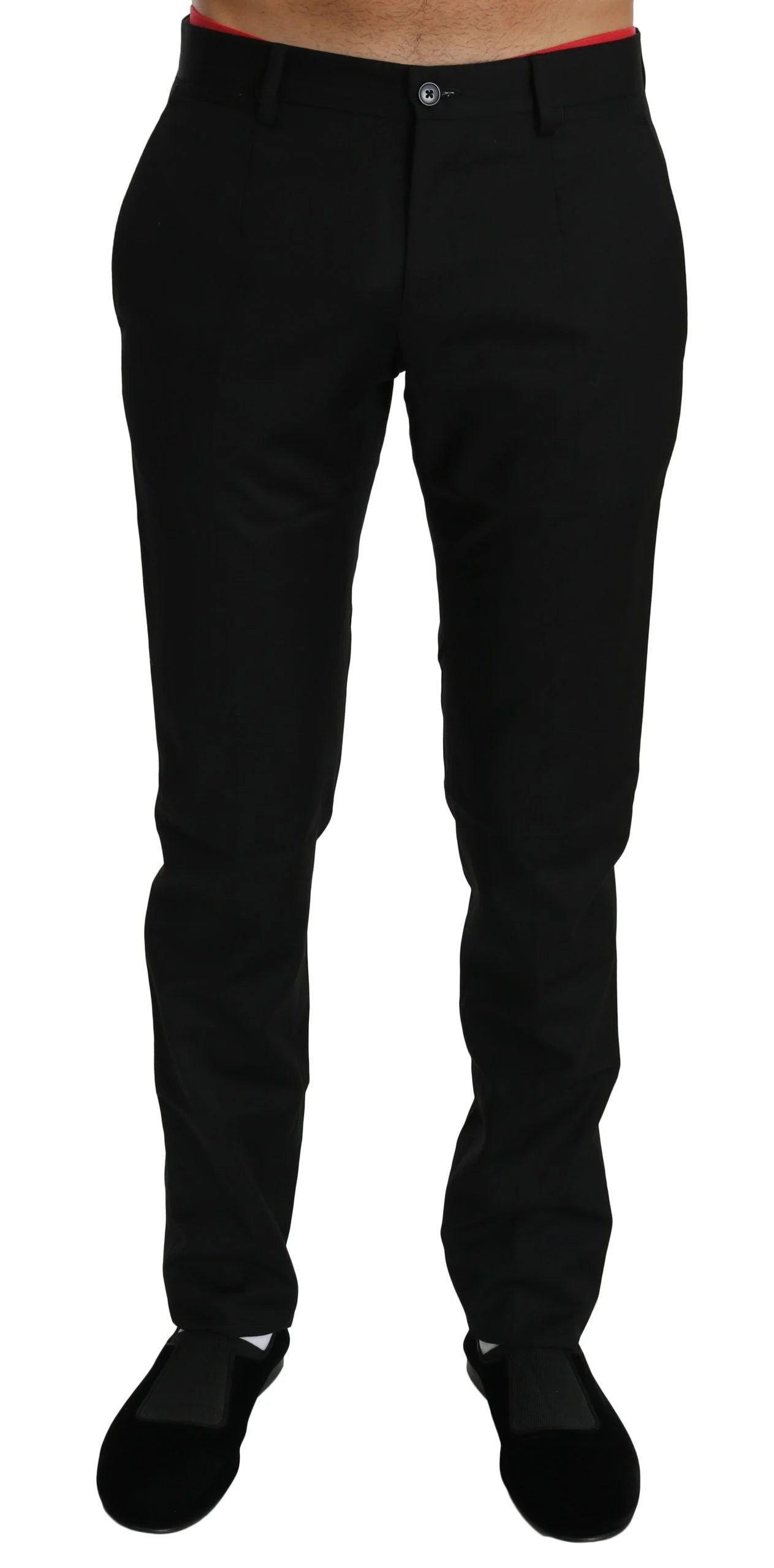 Dolce & Gabbana Black Dress Formal Trouser Mens Wool Pants - IT44 | XS - Trousers