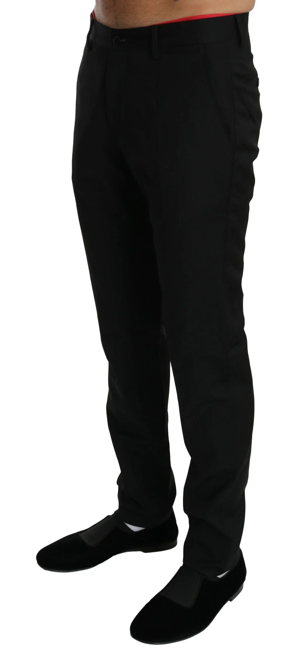 Dolce & Gabbana Black Dress Formal Trouser Mens Wool Pants - IT44 | XS - Trousers