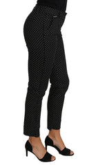 Dolce & Gabbana Black Dress Polka Dot Cropped Straight Pants - IT38|XS - Trousers