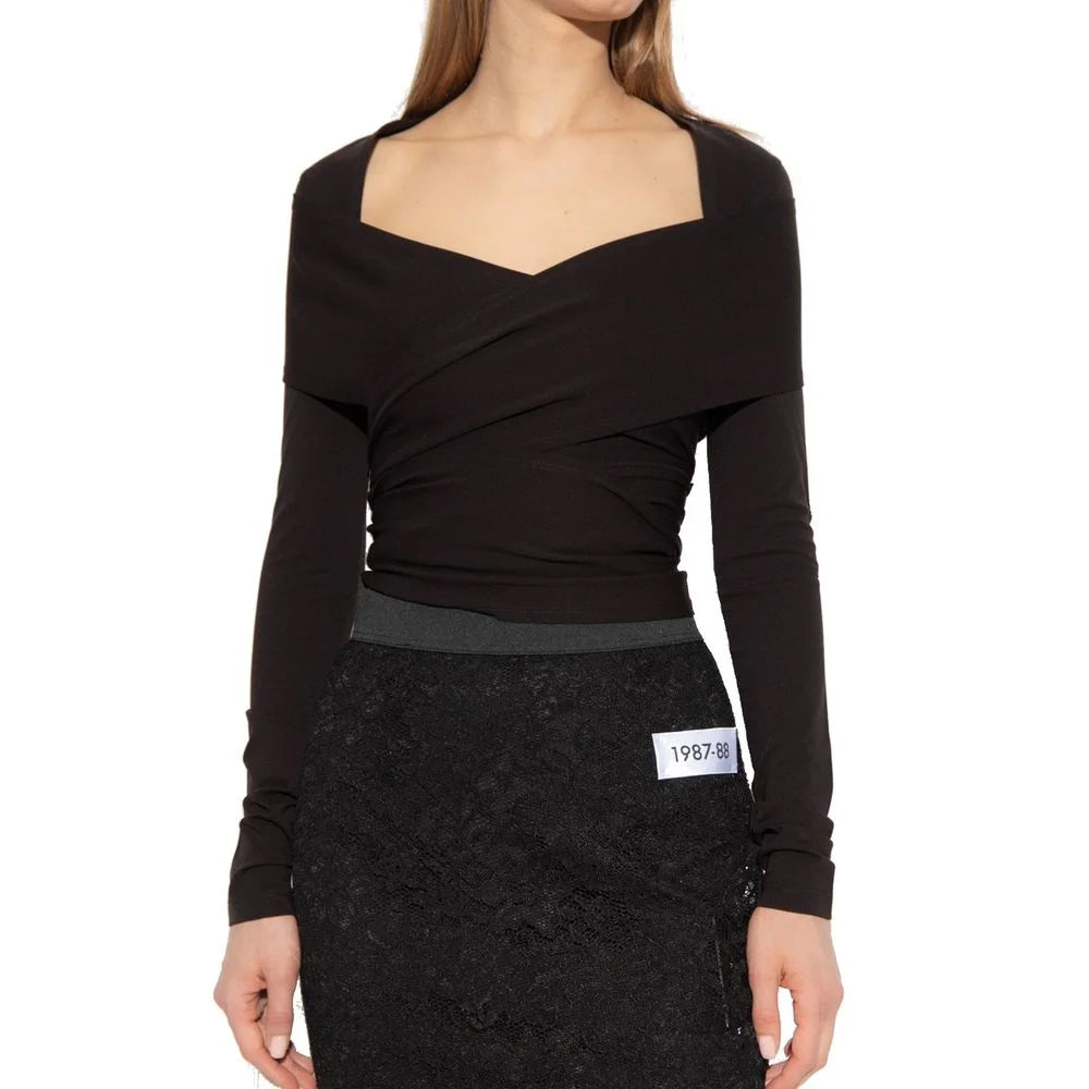 Topuri fără mânecă elastice negre Dolce & Gabbana