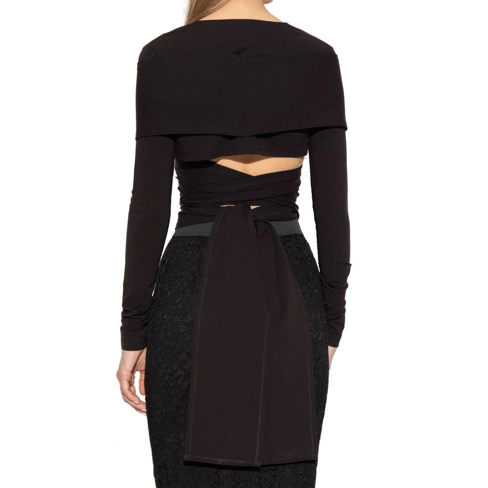 Topuri fără mânecă elastice negre Dolce & Gabbana