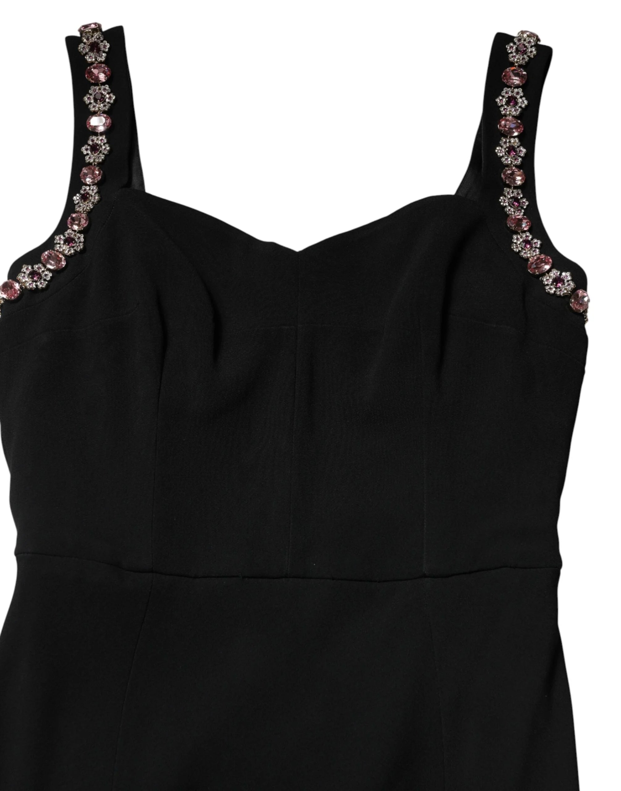 Dolce & Gabbana Black Embellished Bodycon Long Gown Dress - IT48|XXL