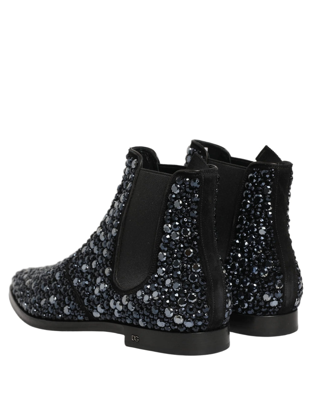 Dolce & Gabbana Black Embellished Chelsea Ankle Boots Shoes - EU45/US12