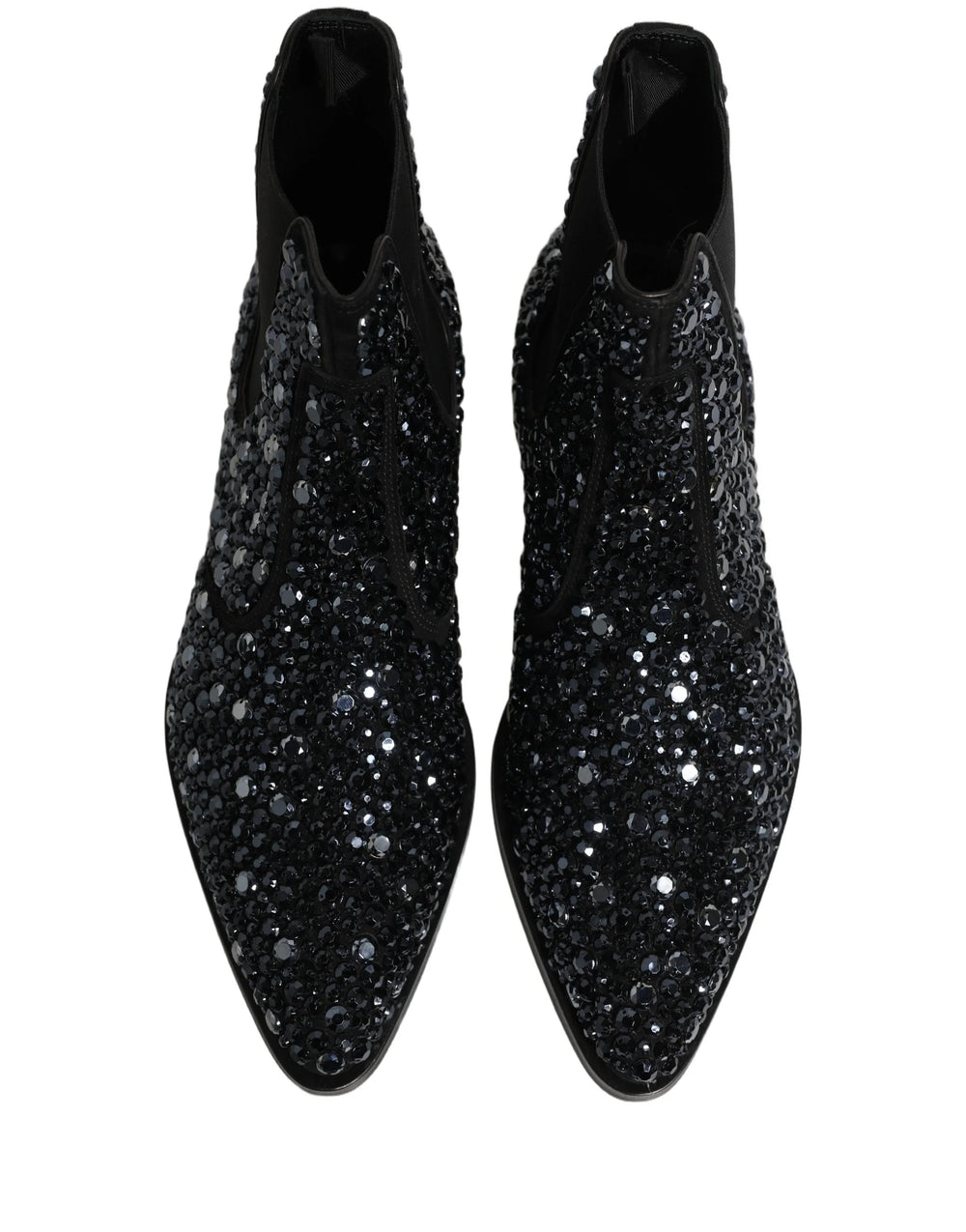 Dolce & Gabbana Black Embellished Chelsea Ankle Boots Shoes - EU45/US12