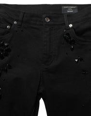 Dolce & Gabbana Black Embellished Cotton Skinny Denim Jeans - IT48 | M